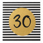 20 Servietten zum 30. Geburtstag in Schwarz, Weiß und Gold – 33 × 33 cm