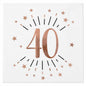 10 Servietten zum 40. Geburtstag in Weiß, Roségold und Schwarz mit Sternenmotiv