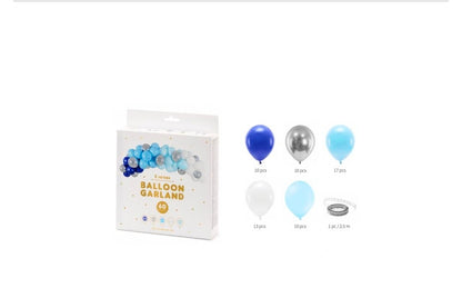 PartyDeco DIY-Ballongirlande Blau-Silber-Dunkelblau (Luftballon-Bogen)