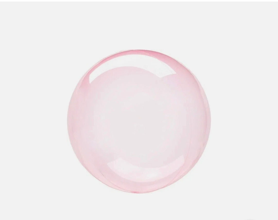 Anagram Crystal Clear Luftballon - Rund, Transparent (Dark Pink)-18-22Zoll (45-56 cm )