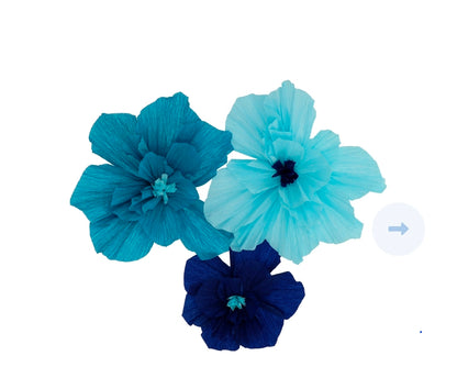 Folat Flower Set Tischdekoration aus Krepppapier-3er Set (Playful Powder/ Pastell)