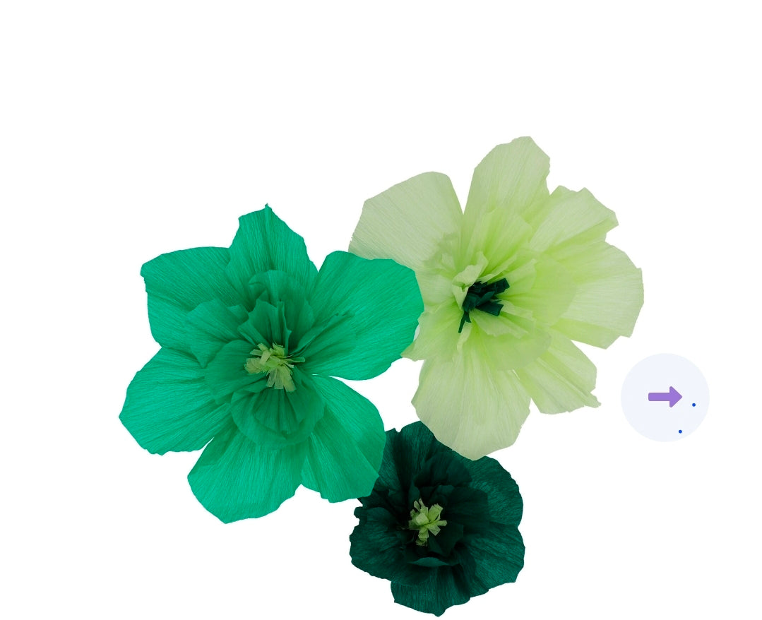 Folat Flower Set Tischdekoration aus Krepppapier-3er Set (Playful Powder/ Pastell)