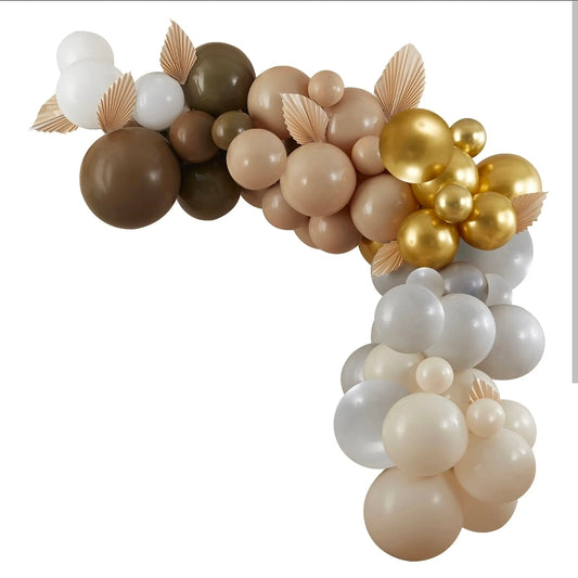 Ginger Ray Taupe, Brown & Nude Ballon Arch Kit (auch als Ballon Backdrop oder Pampas Ballon Arch)