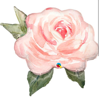 Qualatex Microfoil Ballon „Pink Watercolor Rose“ – 36 Zoll (ca. 91 cm)