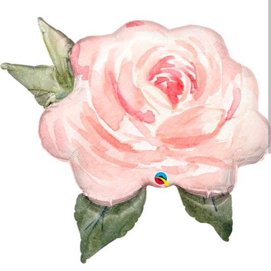 Qualatex Microfoil Ballon „Pink Watercolor Rose“ – 36 Zoll (ca. 91 cm)
