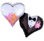 Anagram „Wedding Couple Hearts“ Folienballon (Brautpaar-Herzen) – ca. 76 x 63 cm