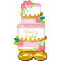 Anagram AirLooonz „Wedding Wishes Cake“ XXL Folienballon (Hochzeitstorte) – ca. 71 x 132 cm
