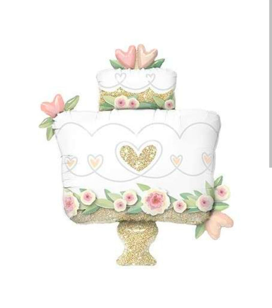 Qualatex „Glitter Gold Wedding Cake“ SuperShape XL Folienballon