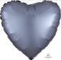 Anagram Folienballon Herz „Satin Luxe“ – Steel Blue (45 cm)