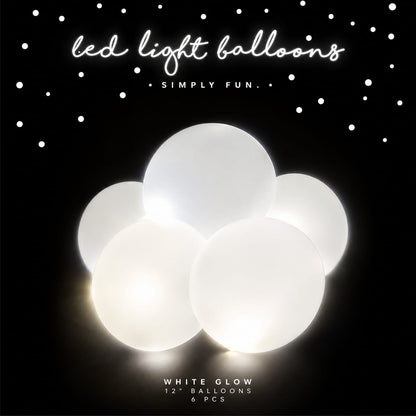 LED Ballons Weiss - Leuchtende Partyballons 5er Set