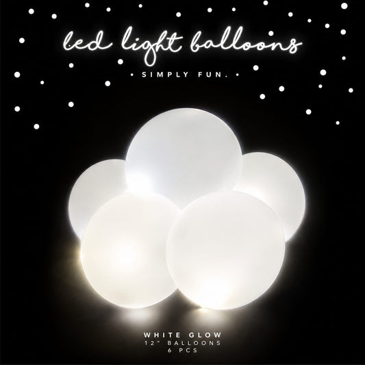 LED Ballons Weiss - Leuchtende Partyballons 5er Set