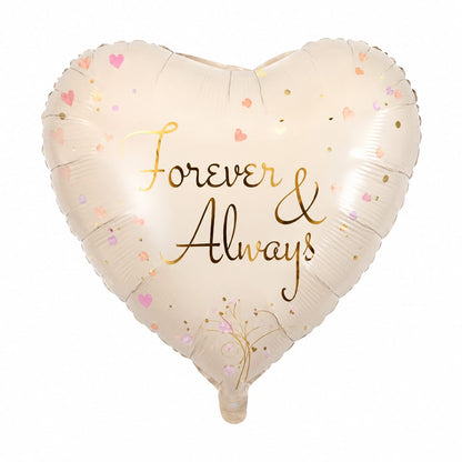 Forever & Always Herz Folienballon- Creme Rosé-45 cm