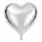 Herz Folienballon Metallic Silber - 45 cm
