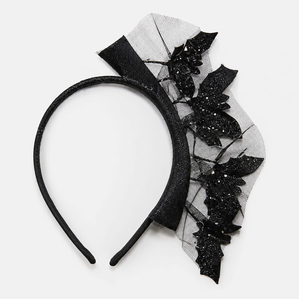 Schwarzer Spitzen-Haarreeif mit Fledermäusen-halloween Kopfschmuck