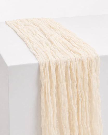 Tischläufer Musselin Creme – 90 x 300 cm