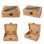 Ornamente Schmuckbox  Holz – Vintage-Kiste mit Schnitzerei & Metalleinsatz